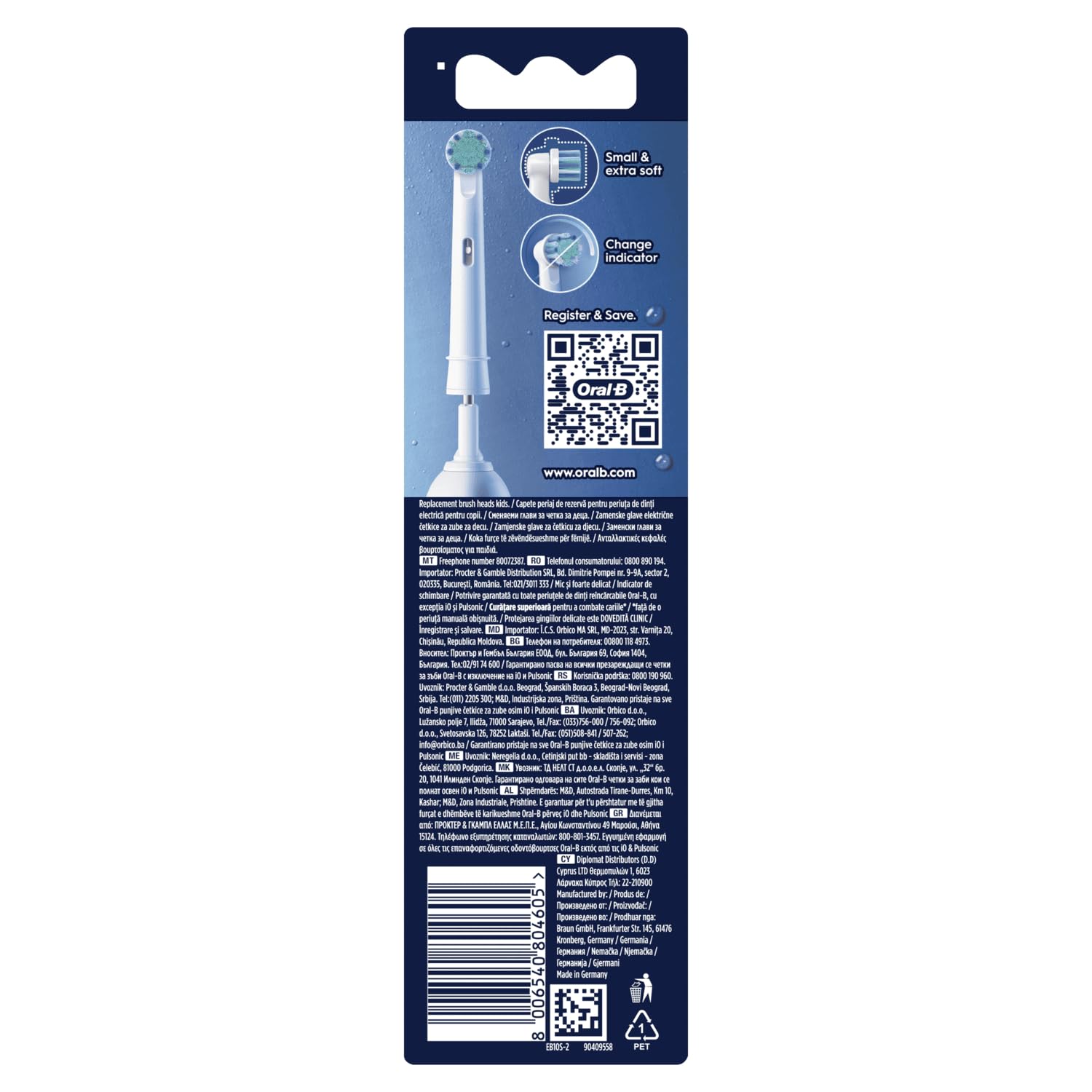 Oral B ORIGINAL Kids Rechargeable Electric Toothbrush Soft Replacement Brush Heads [10X POWERFUL THAN COMPATIBLE PRODUCTS], Frozen Characters, 2 Refills, Deep clean between teeth