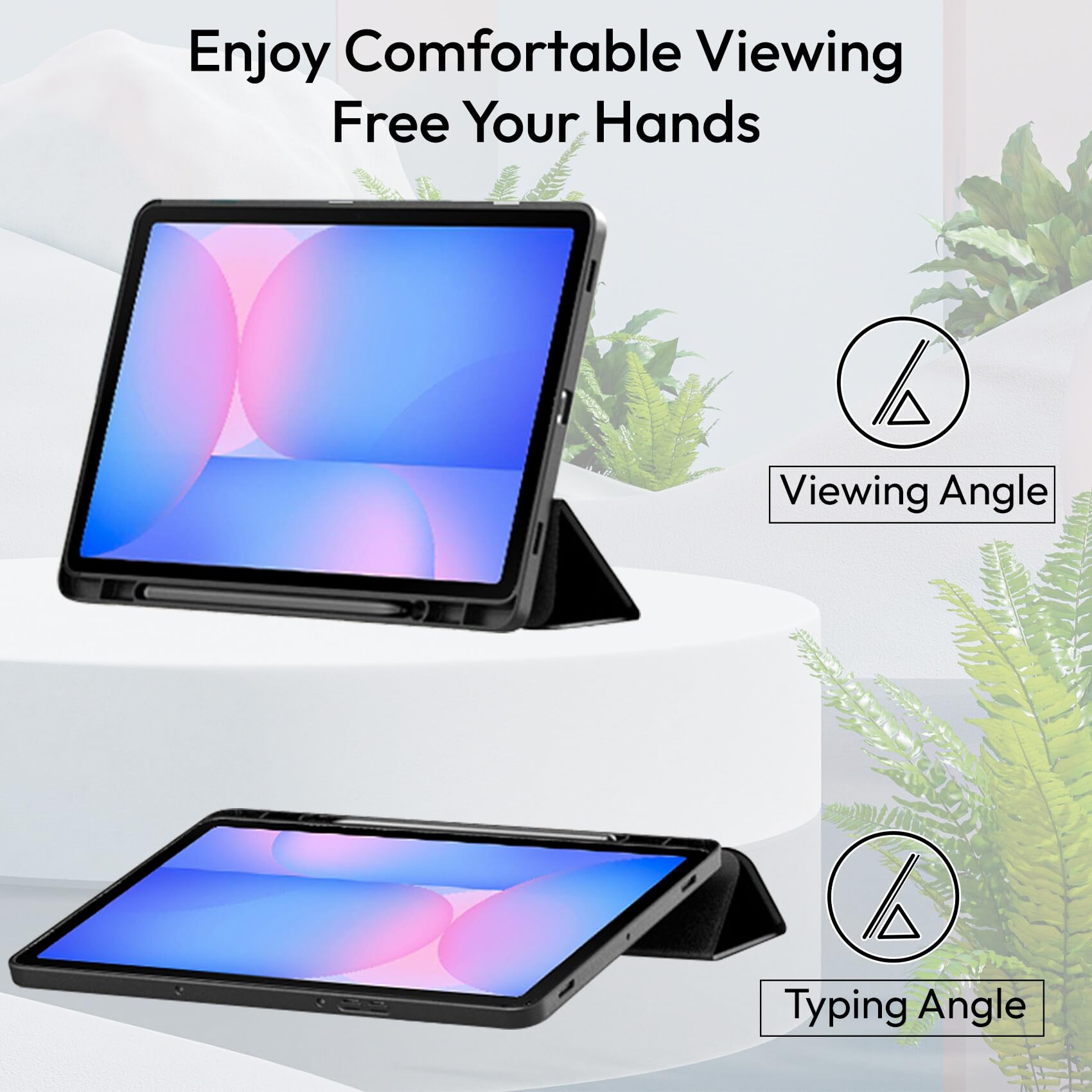 Robustrion Cover for Samsung Galaxy Tab S10 Lite 10.9" / Tab S9 FE/Tab S10 FE/Tab S9 11" with [S Pen Holder], Flip Case for Samsung Tab S10 Lite /S10/S9 FE Tablet Cover [Auto Sleep Wake] - Black
