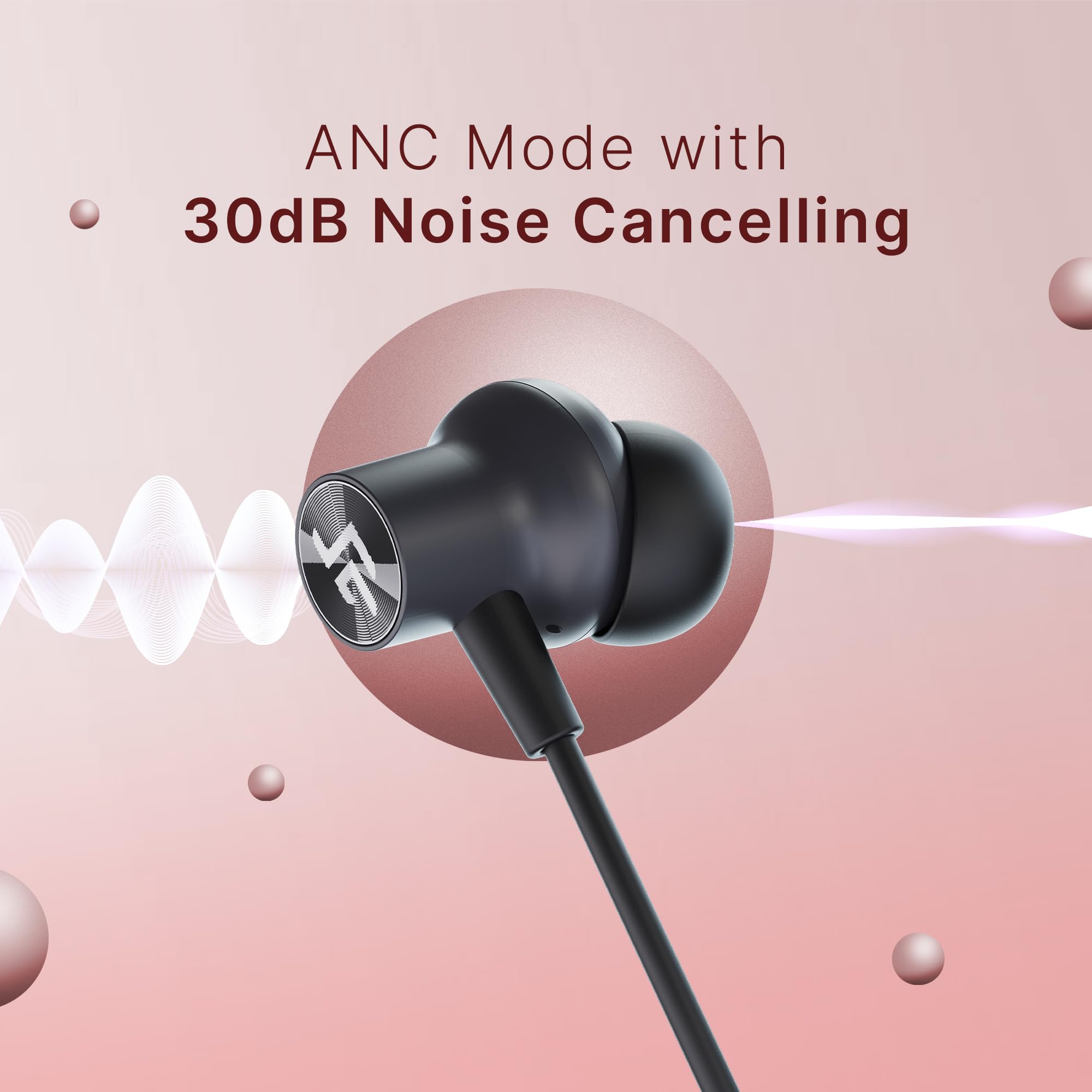 CrossBeats Shuffl ANC Neckband Bluetooth Wireless in Ear Earphones | Dual Device Pairing | AI ENC | 14.2mm Drivers| 120Hrs Playtime| Magnetic Hall Switch Ear Buds| 40ms Low Latency | BT v5.4 (Black)