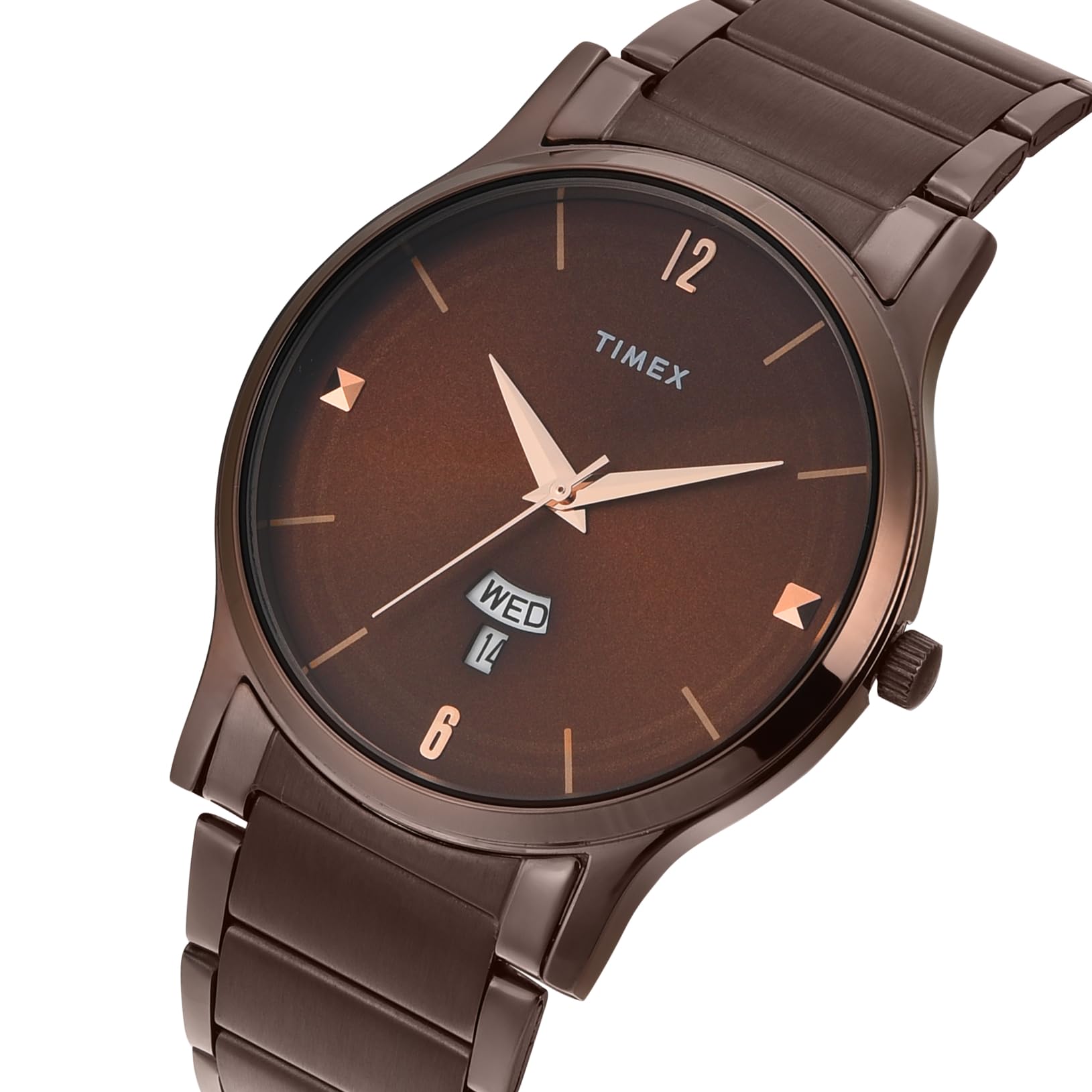 TIMEX Men Stainless Steel Brown Round Analog Dial Watch- Tw000R461, Band Color-Brown