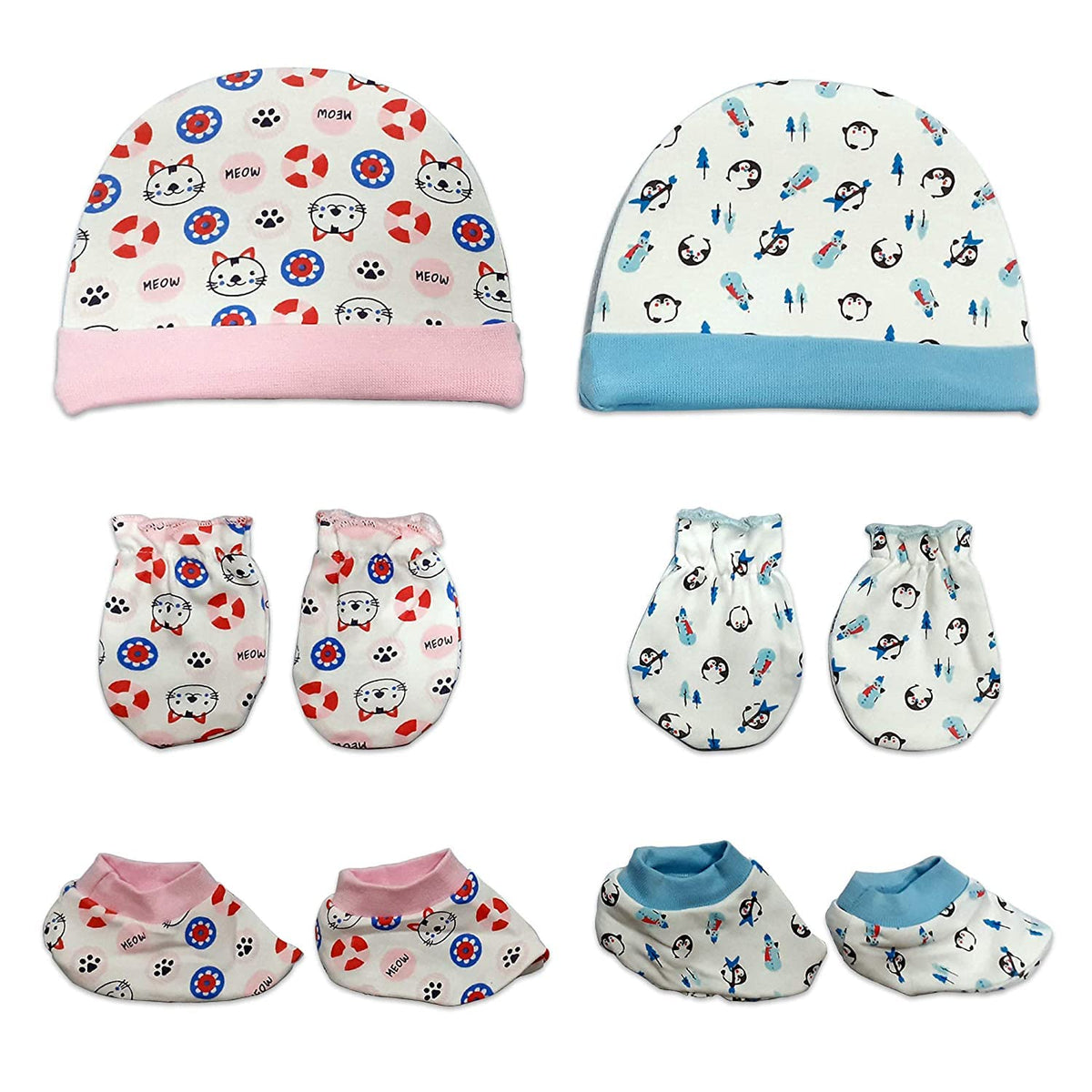 LuvLap 100% Cotton Baby Caps, Mittens and Booties Combo Set for 0-6 Months - Pack of 2 (Assorted) - Apparel from LuvLap - Shop in Sri Lanka at Arcade.lk