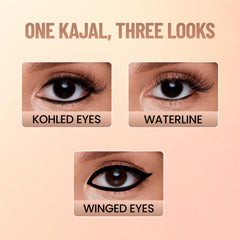 SWISS BEAUTY You & Eye Power Black Pencil Kajal | Waterproof & Smudge-Proof | 24 Hour Stay | Matte Finish Black Kajal | 0.30gm