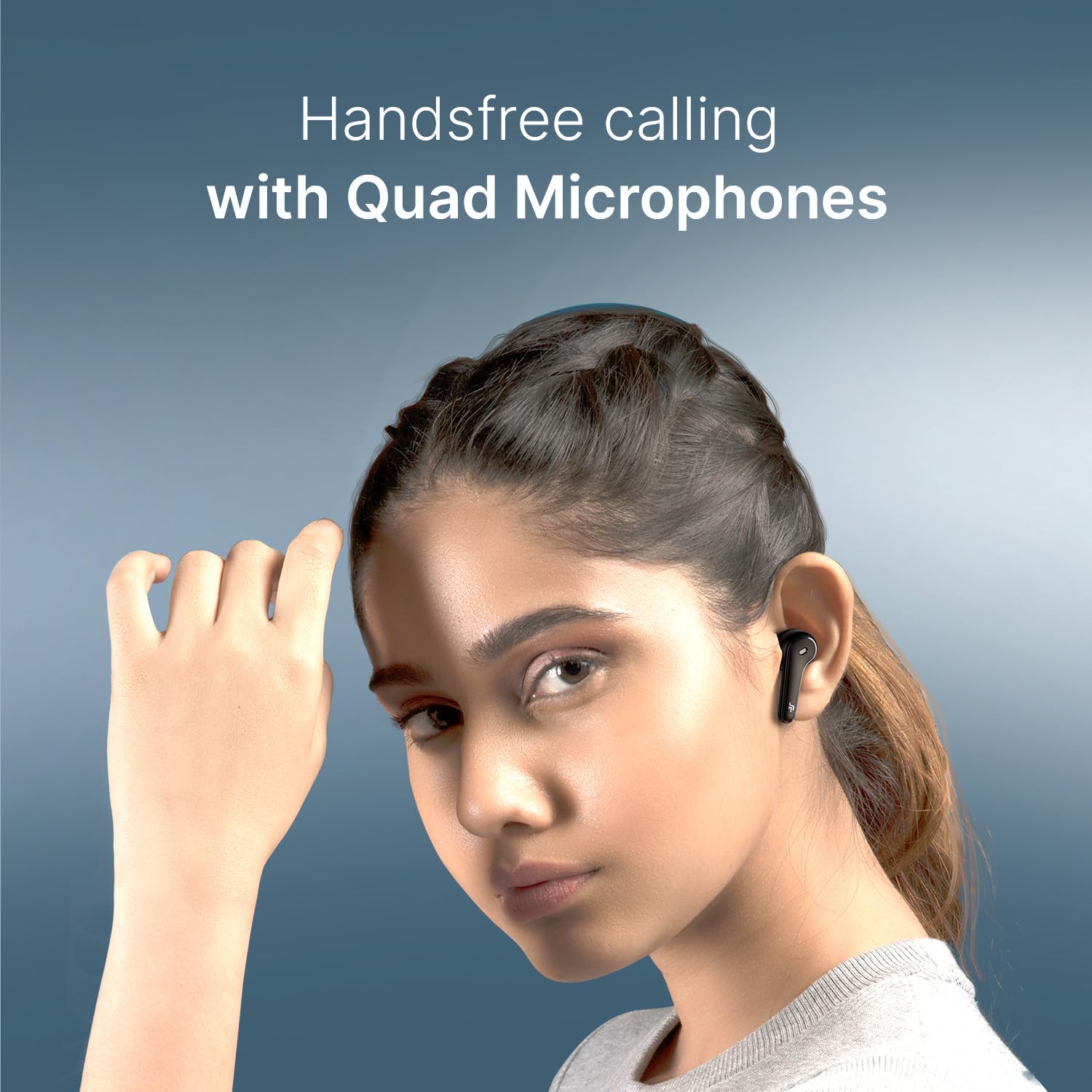 CrossBeats Slide Wireless Bluetooth Earphones for Mobile TWS Earbuds Upto 100 Hours Playtime, EchoBlast™ 13mm Bass Driver, Clearcomm™ Quad Mic ENC, 40ms Low Latency, IPX5 Rated, SnapCharge™ in 10mins