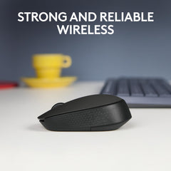 Logitech B170 USB Mouse,12-Months Battery Life, Ambidextrous, PC/Mac/Laptop - Black