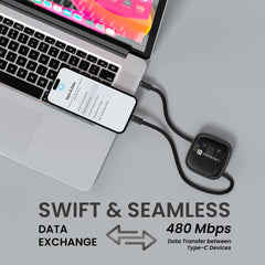 Portronics Snapcase 2 60W Multifunctional Fast Charging Data Cable Kit With Retractable Cable, Conversion Set USB A & Type C to Male Micro/Lightning,Sim Storage,Sim Eject Pin