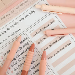 0.5mm Gel Pens Retractable Quick Dry Ink Fine Point Smooth Writing Pens for School Office Supplies Black ink (Pack of 5) (Flower Story)