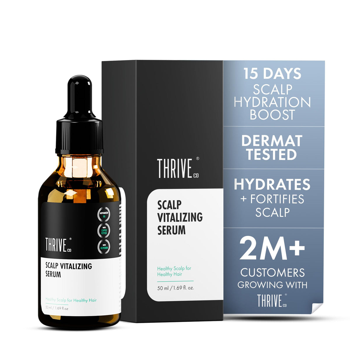 ThriveCo Scalp Vitalizing Serum | Tightens Scalp Skin, Combats Inflammation, Gives Hydration, Prevents Hair Breakage, Makes Hair Stronger From The Roots & Promotes Hair Growth | For Men & Women | 50ml