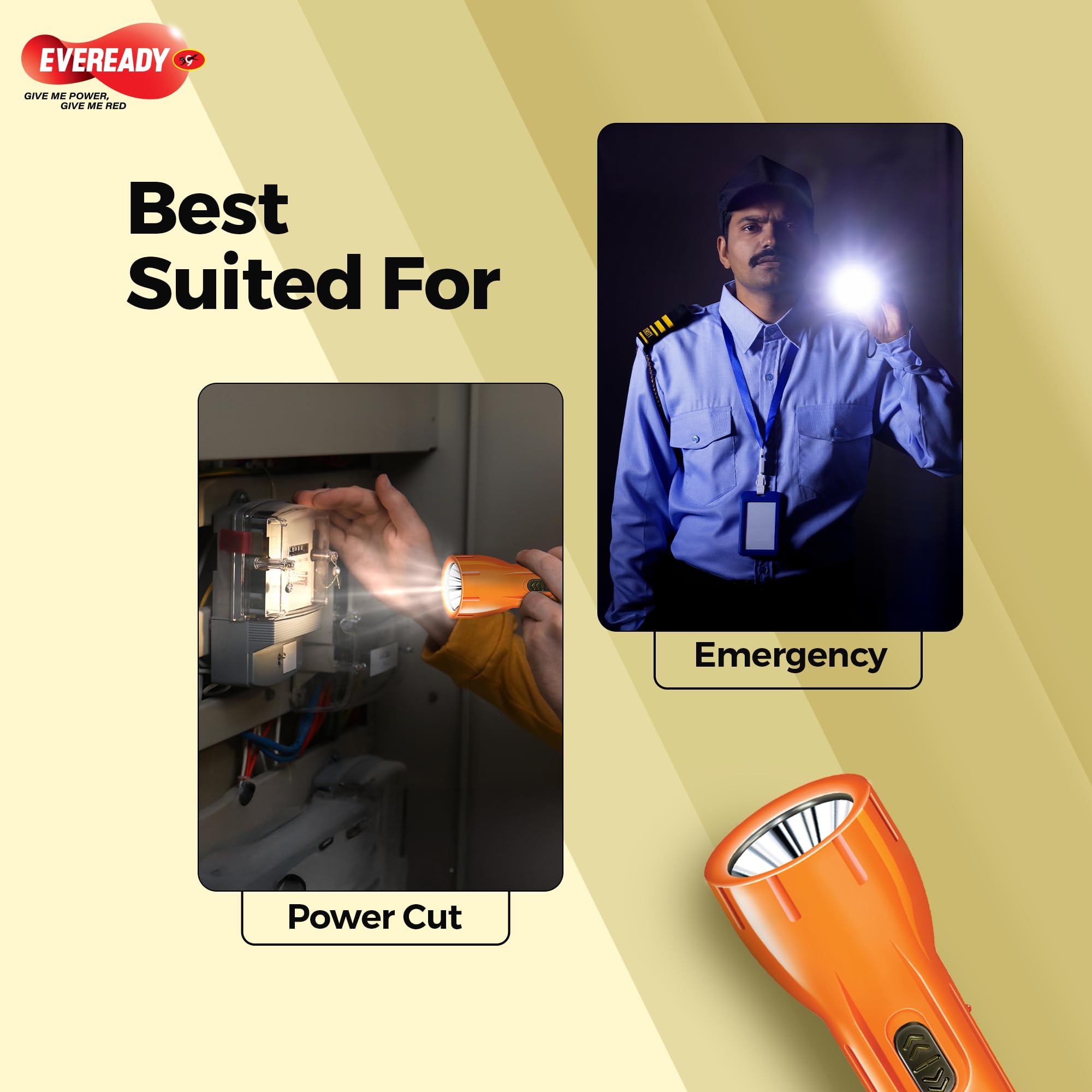 Eveready Streak DL22, Rechargeable 1W Emergency Torch, Easy Plug & Play Charging, Overcharge & Deep Discharge Protection, Powered by Li-Ion Battery