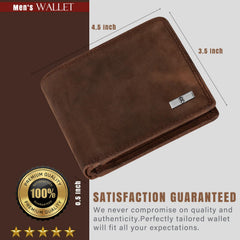 HORNBULL Stella Mens Hunter Brown Purse | Stylist Mens Wallet with RFID Blocking | Wallet Men Brown Genuine Leather Gift Set