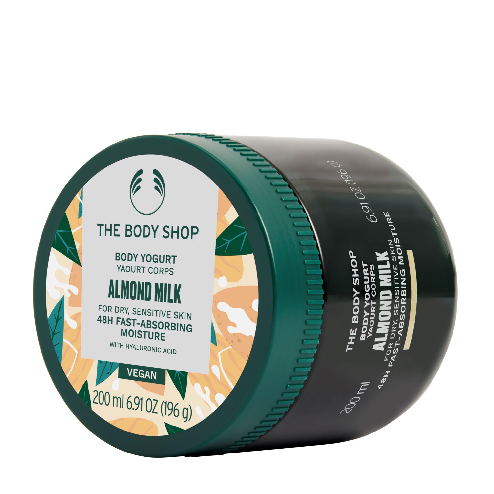 The Body Shop Vegan Body Yogurt Almond Milk Cream, 200 ML - For Normal To Dry Skin | Instant 48 Hr Moisture | Vegan