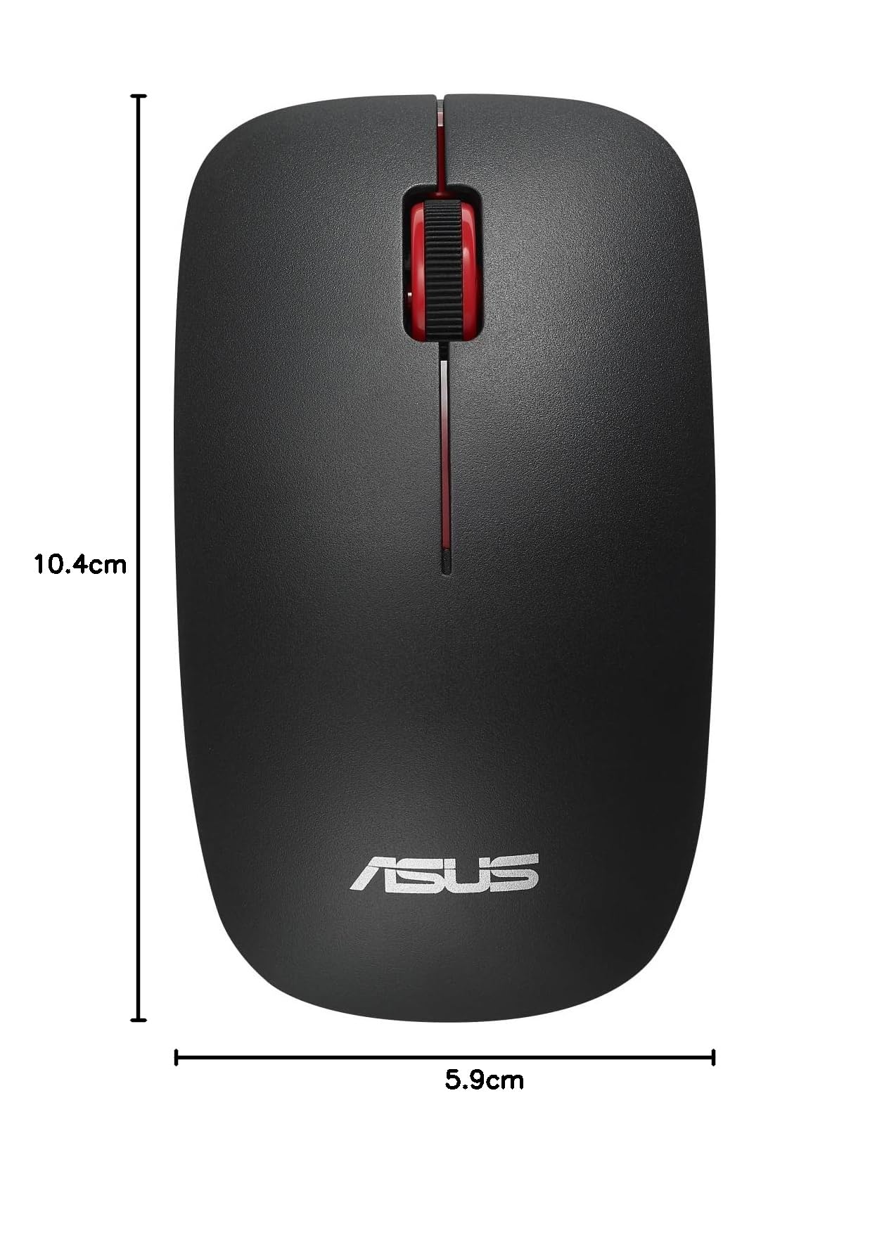 ASUS WT300 Wireless Ergonomic USB Mouse, Ambidextrous Design, Up to 1600 Dpi, Compact & Lighweight Mouse,2.4GHz Nano Dongle, Up to 15 Months of Battery Life - Black