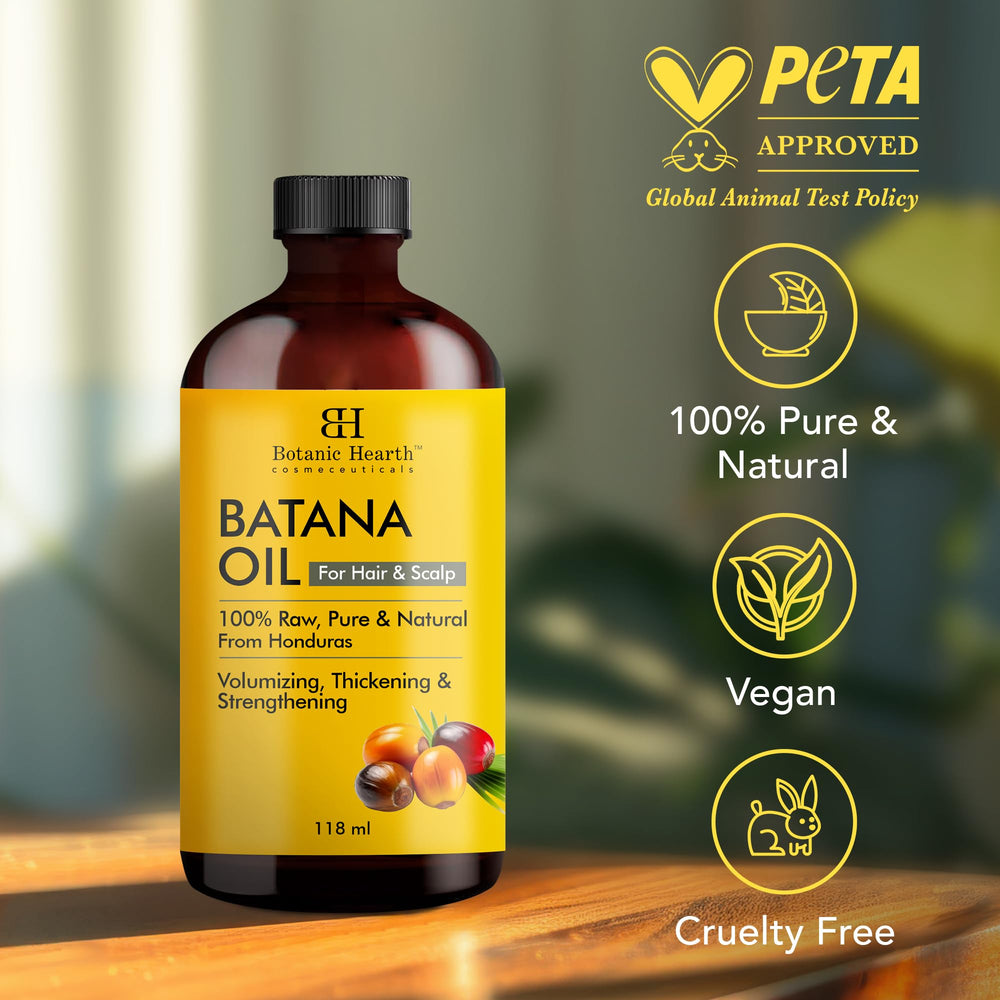 Botanic Hearth Raw Batana Oil for Hair Growth | 100% Pure & Unrefined | For Thicker, Stronger Hair - 118 ml | Glammy.lk