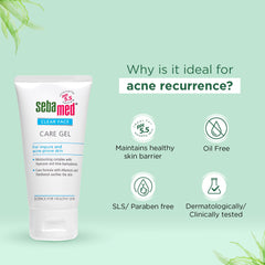 Sebamed Clear Face Care Gel 50 ml|pH 5.5 |Acne/ pimple prone skin|Hyaluronic acid & Aloe Vera|Water based Moisturiser | non sticky l Toxin free