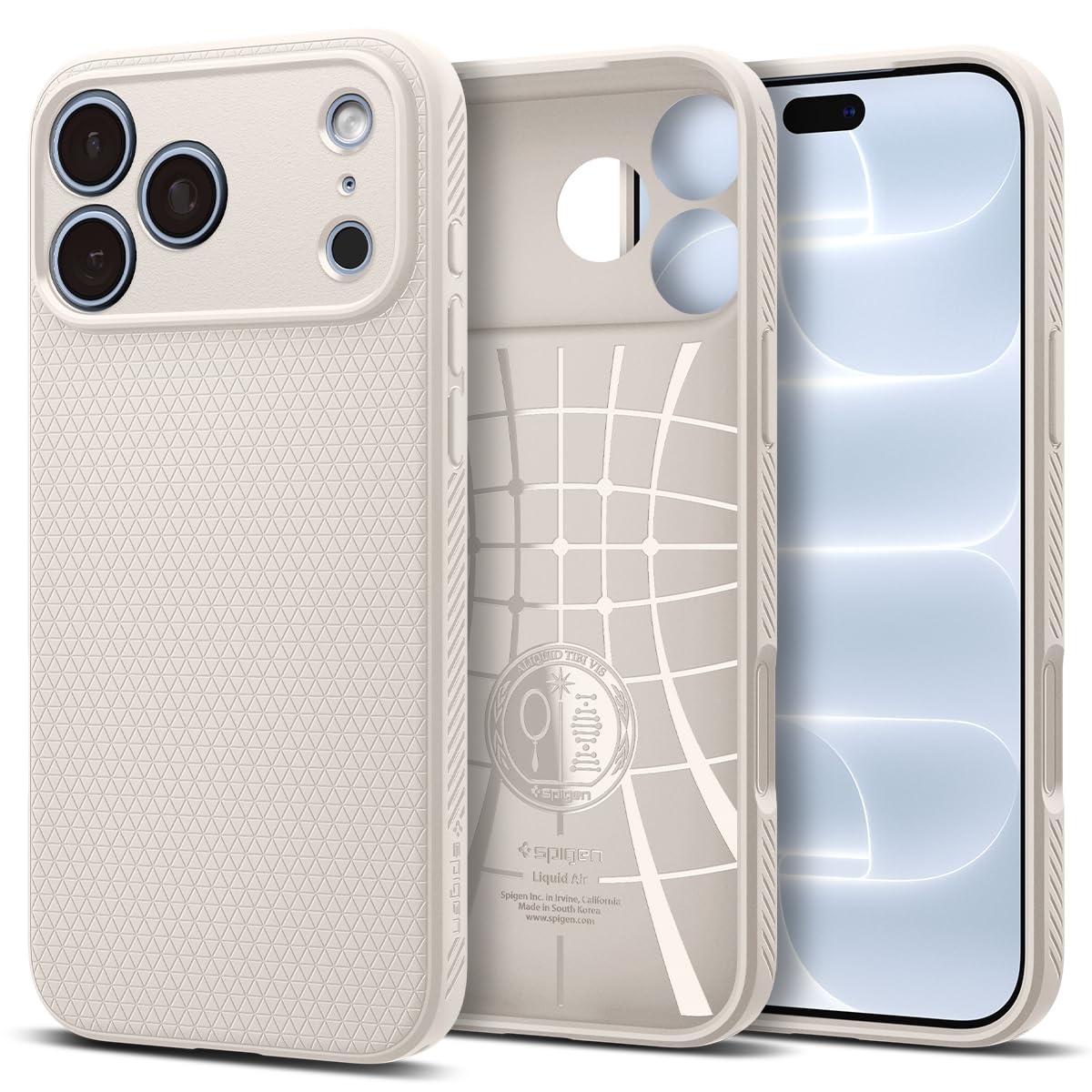 Spigen Liquid Air Back Cover Case for iPhone, Durable Protection, Air Cushion Technology - TPU | Matte Black