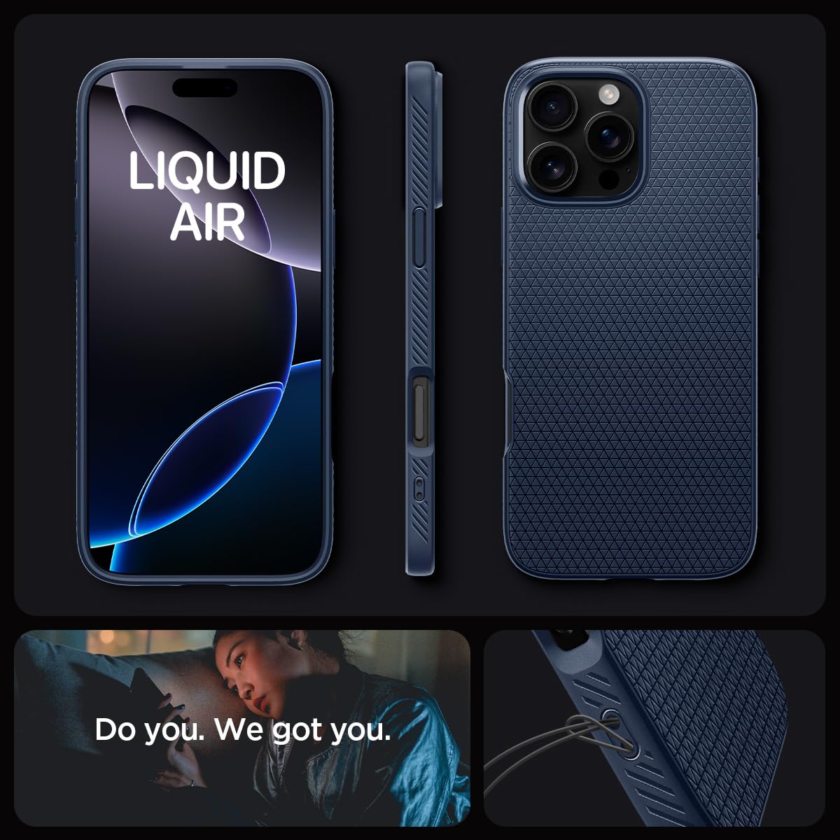 Spigen Liquid Air Back Cover Case for iPhone, Durable Protection, Air Cushion Technology - TPU | Matte Black