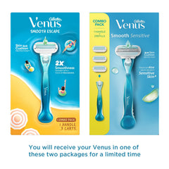 Gillette Venus Women Smooth Combo Pack | Razor Plus 3 Refills | Aloe Vera Smooth