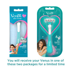 Gillette Venus Skin Love With Skin Essence | Womens Razor For Hair Removal- Pack Of 1, Green