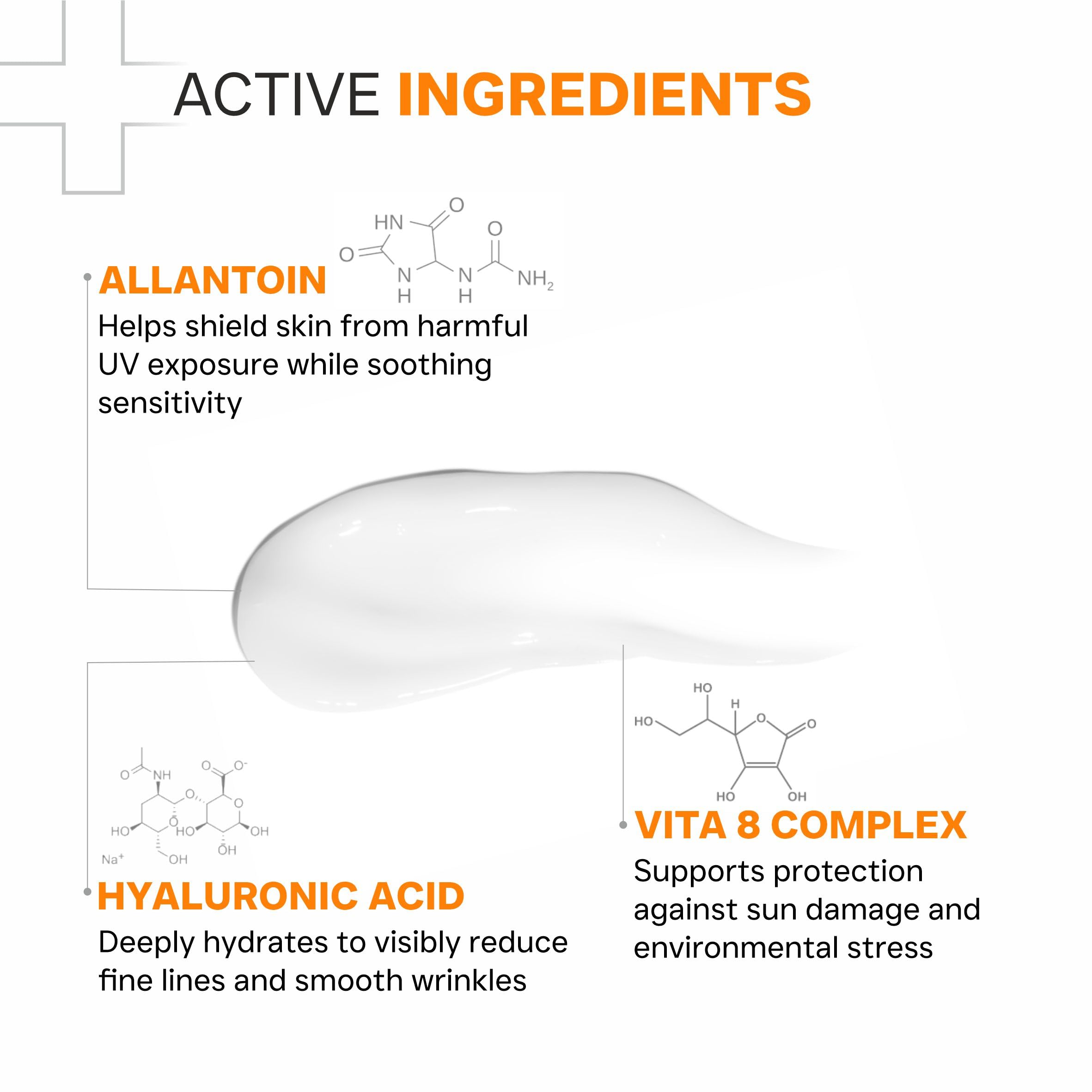 DERMATOUCH Multivitamin SPF 50 PA++++ Sunscreen Gel | Broad Spectrum UVA-UVB Protection | Zero White Cast | Helps Reduce Sun Damage & Skin Barrier Protection | For All Skin Types | 50g