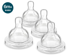 Philips Avent Anti-Colic Baby Bottle 6M+ Nipple by Fratelli,SCY764/04 (Pack of 4 Teats)
