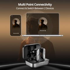 Boat Airdopes 800, Dolby Audio, Adaptive EQ by Mimi, 4Mics AI ENx, App Support, Fast Charge, Low Latency, IPX5, v5.3 Bluetooth TWS in Ear Earbuds Wireless Earphones with mic (Interstellar Black)