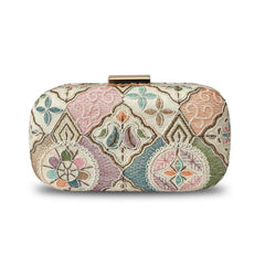 THE TAN CLAN Mughal Long Clutch for women Purses Luxury Evening Handbags for ladies with Detachable Handle