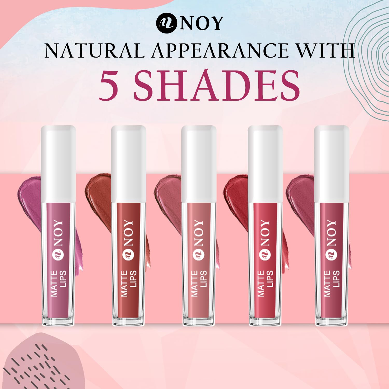 NOY Bare All Beauty 100% Long Lasting Upto 15Hr & Smudgeproof:Must-Have Classic Nude Matte Lipsticks Brown Nude, Mauve Nude (Sets 3) #WC113