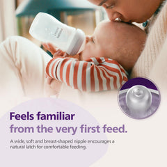 Philips Avent Natural Baby Plastic Feeding Bottle | No.1 Brand Recommended by Moms Worldwide | Ideal for 3-6 months+| Natural Response Technology Mimics Breastfeeding | Uniquely Designed Nipple releases milk only when baby drinks | Pack of 1 | SCY903/01