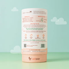 Nat Habit Shwet Chandan Kusha Baby Powder | Talc-Free, Rash-Free Dusting Powder for Newborns & Kids (0 to 5 Yrs) | Cornstarch Baby Powder for Summer, Face & Body | Ayurvedic Baby Puff Powder 150g