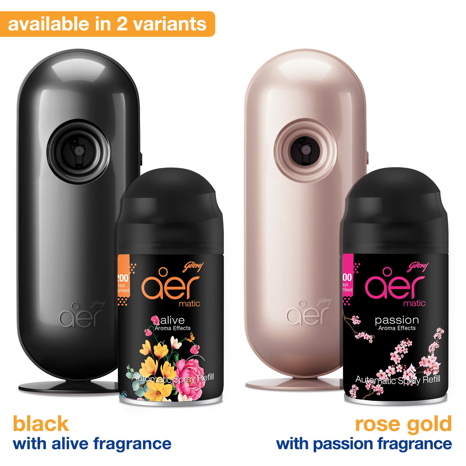 Godrej aer Smart Matic Kit (Machine + 1 Refill) - BLUETOOTH ENABLED - Automatic Room Fresheners | Alive | 2000 Sprays Guaranteed | Lasts up to 60 days (225ml)