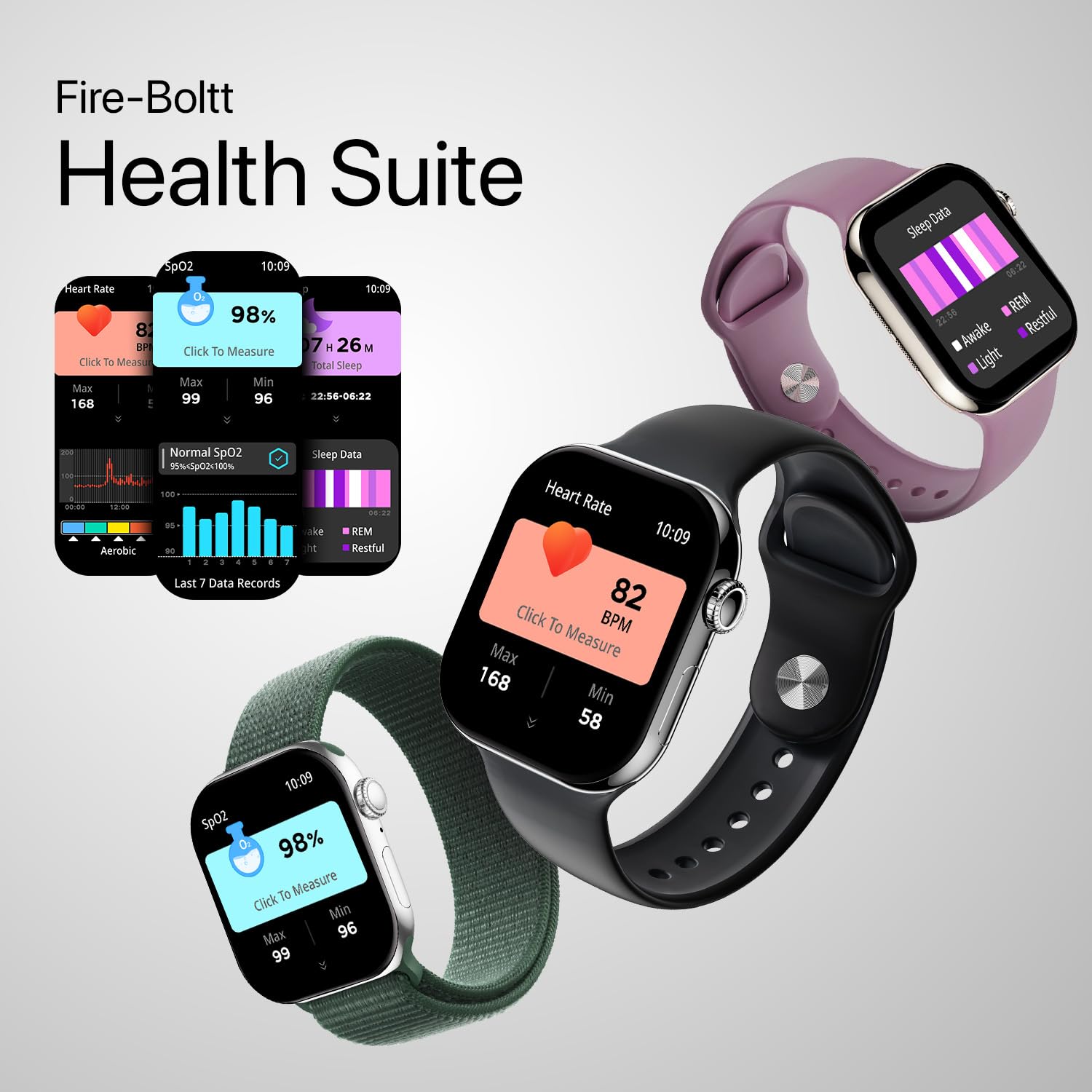 Fire-Boltt Ring X Smartwatch 2.01” Display with Always On Display, Bluetooth Calling, Wireless Charging, AI Voice Assistant, 100+ Sports Modes, Health Suite, 500+ Watchfaces (Green)