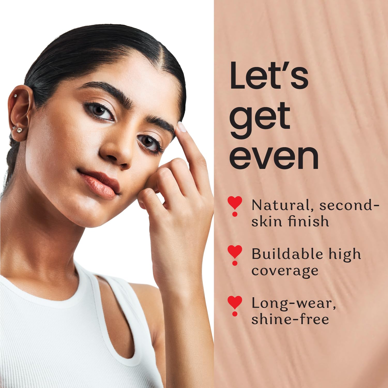 Color Cupid Truly Me Liquid Foundation | High Coverage, Easy Blend | Everyday Comfort, Longwear, Second skin finish | Triple power of Niacinamide, Ceramides and Hyaluronic Acid | Cappuccino | 30ml