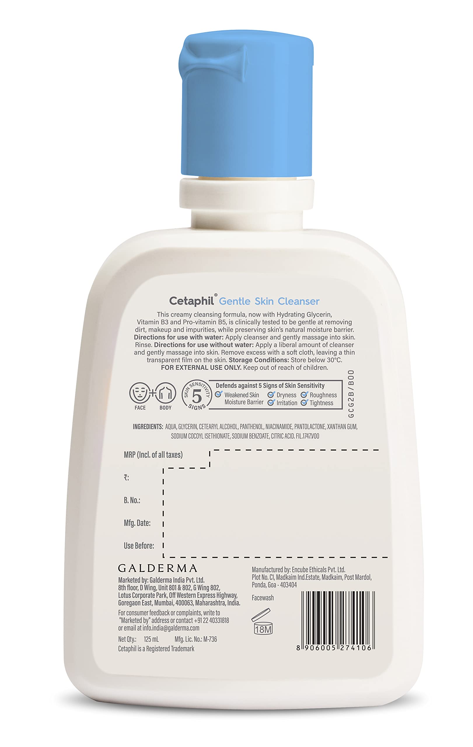 Cetaphil Face Wash Gentle Skin Cleanser for Dry to Normal, Sensitive Skin, 125 ml Hydrating Face Wash with Niacinamide, Vitamin B5 - Beauty from Cetaphil - Shop in Sri Lanka at Arcade.lk