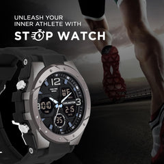 Carlington Resin Endurance Analog-Digital Sports Watch For Men And Boys - Ct 9105 Black