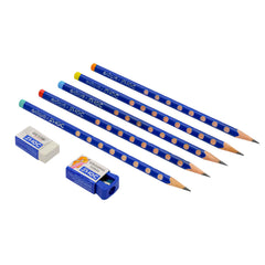 Doms Groove Super Dark HB/2 Graphite Pencils Jar Pack | Innovative Groove For Perfect Grip | Free Pencil, Eraser, Sharpner & Scale | Ideal For Sketching & Drawing | Pack of 30 Pencils
