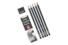 BRUSTRO Artist's Graphite Pencil set | Set of 5 (2B, 4B, 6B, 8B, 10B) | Pre Sharpened, Lightweight, Break-resistant, Ideal for Students and Adults, Students, Professional Drawing,Sketching,Mandala Art
