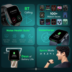 Noise Ultra 3 Luminary Smart Watch, Personalised Notification Alerts (Lumilert),1.96" AMOLED, Premium Metallic Dial,Send Upto 5 Emojis (Lumiping), Health Suite (Space Blue)