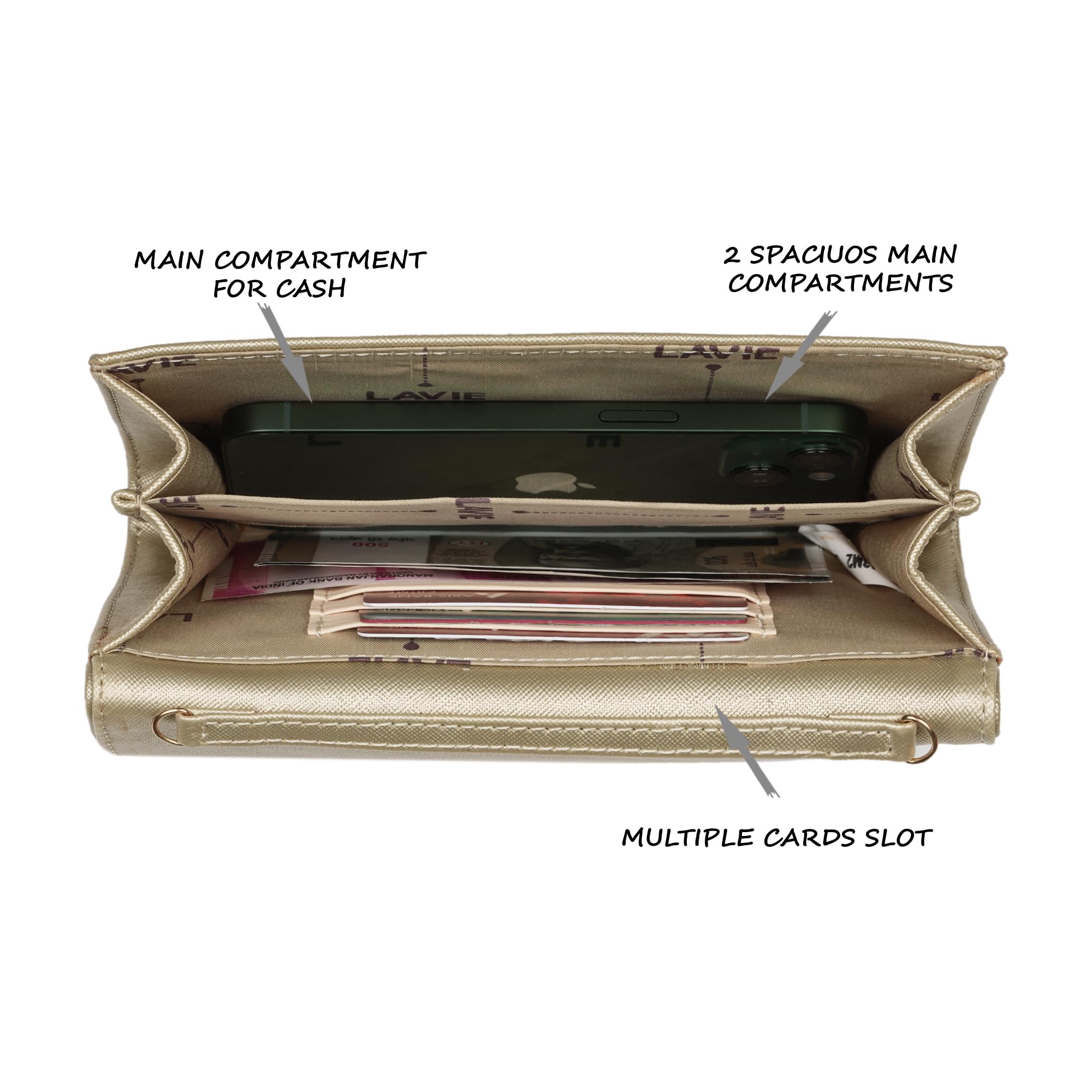 Lavie Women's Curve Ava Envelope Clutch | Ladies Purse Handbag