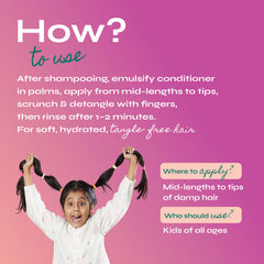 Tikitoro Kids Nourishing Hair Conditioner with Shea Butter, Olive Squalane & Marula Oil | Gentle Detangling Conditioner | Smoothens & Hydrates | (Age: 4+) (150 ml × 1)