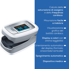 Beurer PO30 Pulse Oximeter, Blood Oxygen Saturation & Heart Rate MonitoR, Grey