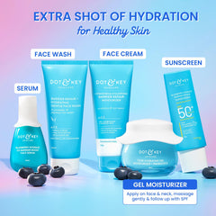 DOT & KEY 72Hr Hydrating Gel + Probiotics Moisturizer For Face With Hyaluronic Acid, Kombucha & Rice Water Lightweight Gel Oil Free Moisturizer | For Oily, Dull & Uneven Skin Tone | 60Ml
