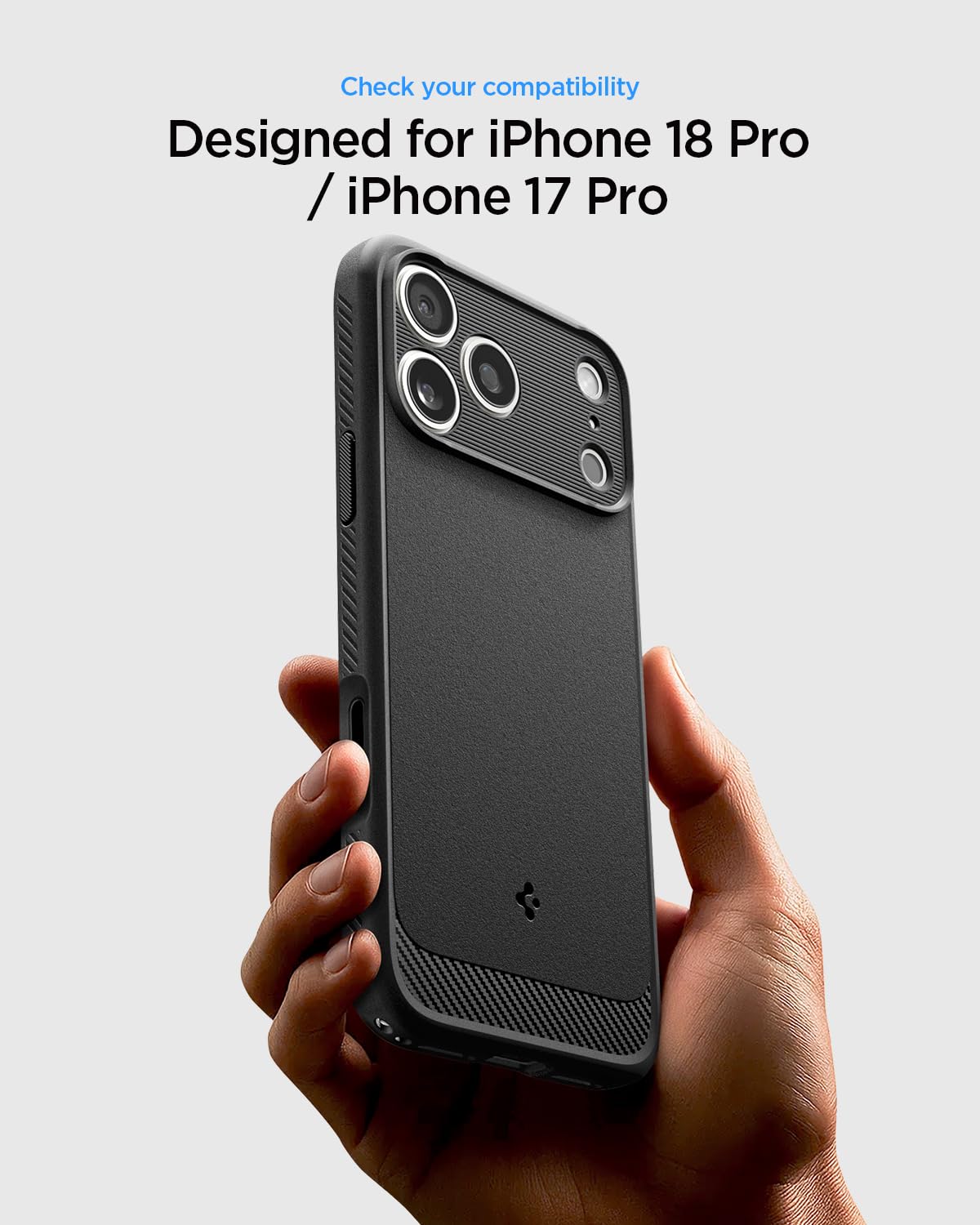 Spigen Rugged Armor MagFit Case for iPhone 17/18 Pro, Matte Black
