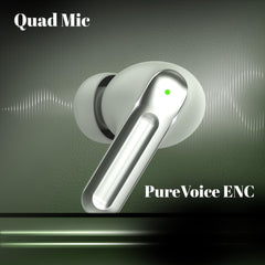 truke Mega 9 New Launch True Wireless in Ear Earbuds W/ 24-Bit Lossless Spatial Audio, 70H Battery Fast Charge Ear Buds, Leather Finish, 13mm Speakers TWS, 40ms Ultra Low Latency, 4Mics ENC