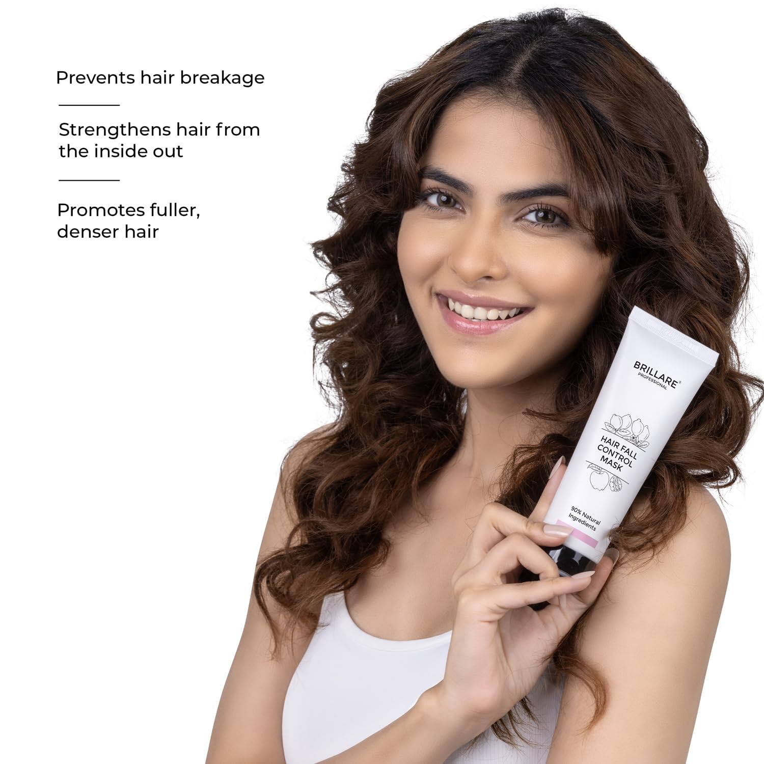 Brillare Professional Hair Fall Control Mask, Hair Conditioner Enriched With Soy Protein & Vital Plant Extracts, Strengthen roots, Prevent Breakage & Reduces Hair Fall, 125g