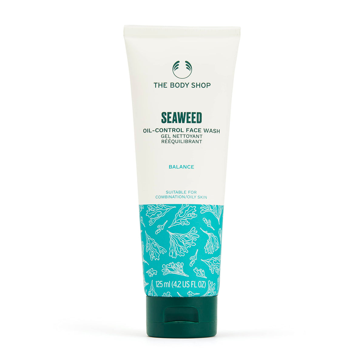 The Body Shop Vegan Seaweed Cleansing Facial Wash, 125 ML - For Combination & Oily Skin | Skin Feels Balanced and Mattified