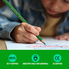 Faber-Castell Triangular Colour Pencil Set – Pack of 24 | Colour Pencils for Kids Aged 6-12 | Ergonomic Pencil Colour Set for School & Art Projects