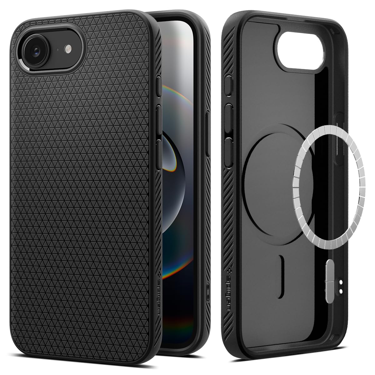Spigen Liquid Air Back Cover Case for iPhone, Durable Protection, Air Cushion Technology - TPU | Matte Black