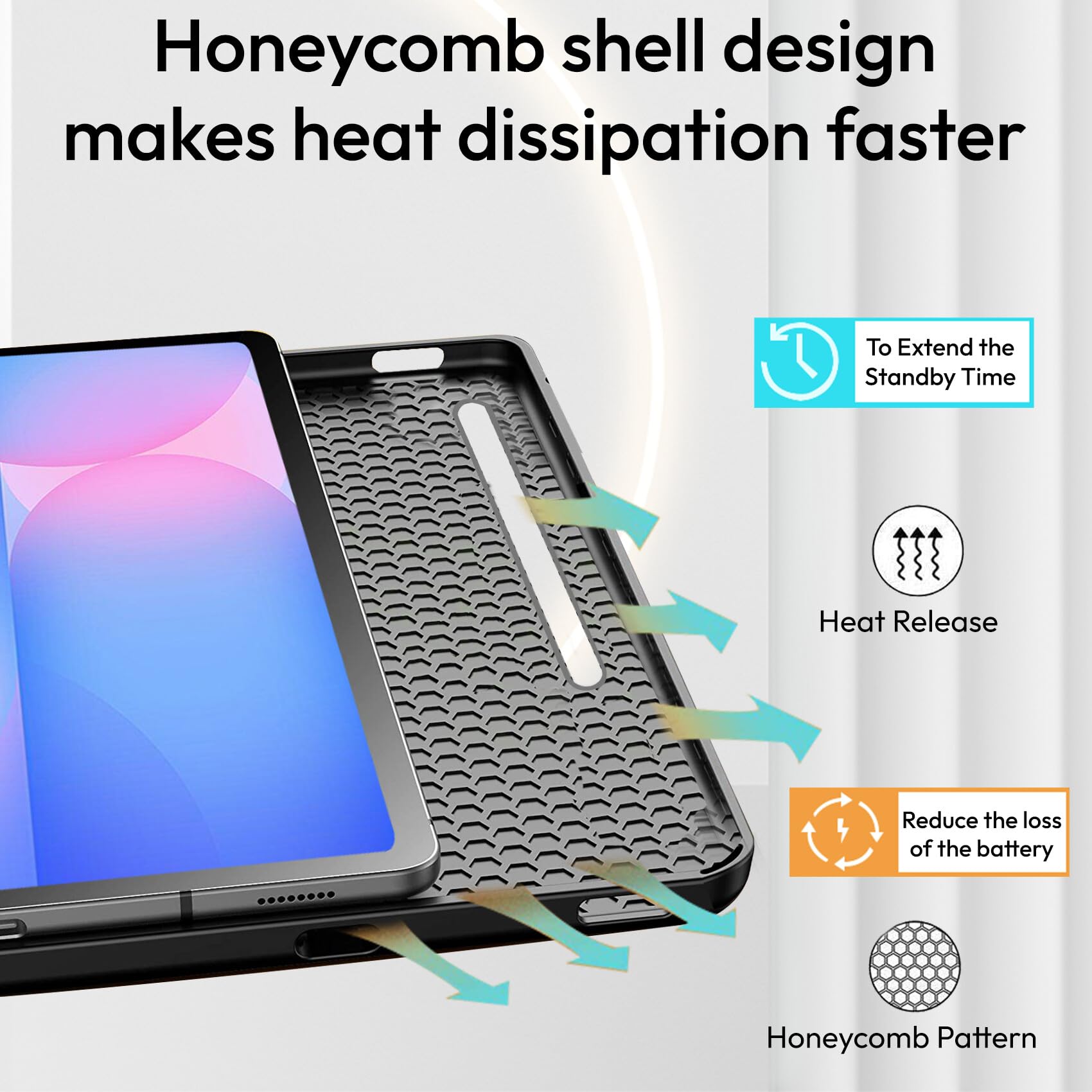 Robustrion Cover for Samsung Galaxy Tab S10 Lite 10.9" / Tab S9 FE/Tab S10 FE/Tab S9 11" with [S Pen Holder], Flip Case for Samsung Tab S10 Lite /S10/S9 FE Tablet Cover [Auto Sleep Wake] - Black