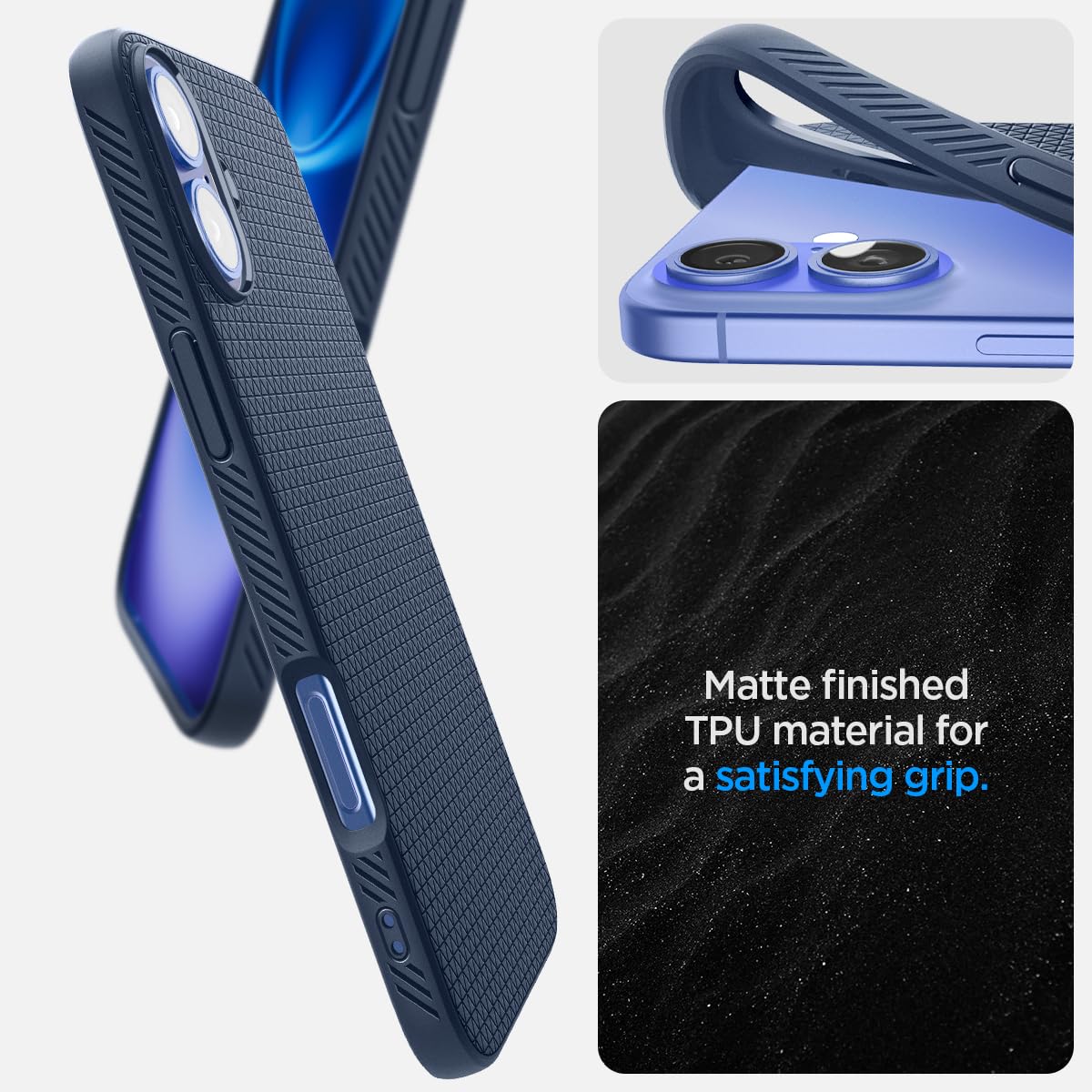 Spigen Liquid Air Back Cover Case for iPhone, Durable Protection, Air Cushion Technology - TPU | Matte Black