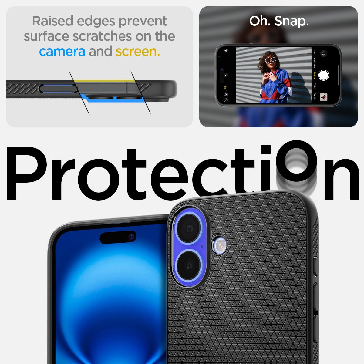 Spigen Liquid Air Back Cover Case for iPhone, Durable Protection, Air Cushion Technology - TPU | Matte Black