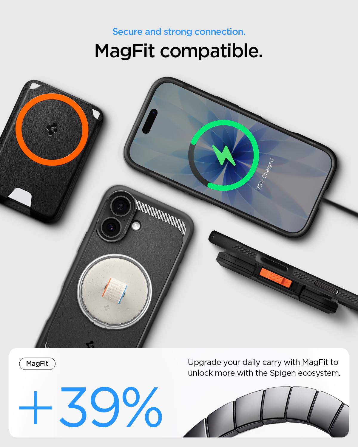 Spigen Rugged Armor MagFit Back Cover Case for iPhone 17, MagSafe Compatible, Resilient Shock Absorption - TPU | Matte Black